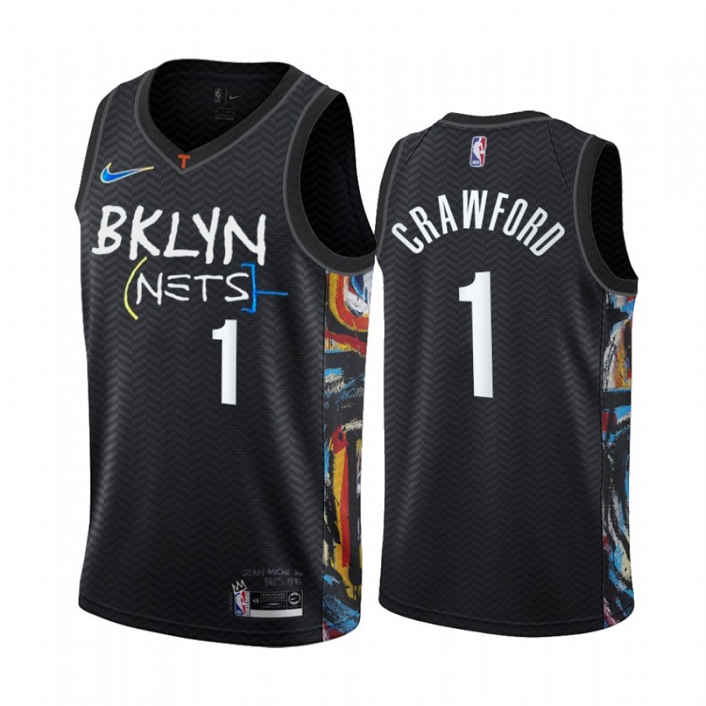 Men s Brooklyn Nets 1 Jamal Crawford 2020 Black City Edition Stitched Jersey M1202401161098 22.00 kickswantjerseys